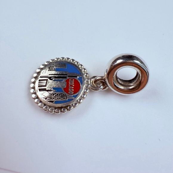 Pandora Chicago Skyline Exclusive Travel Vacation Charm Sterling Silver 925 RARE - Picture 3 of 5